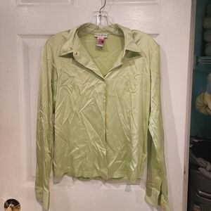 Bebe silk green blouse, size medium